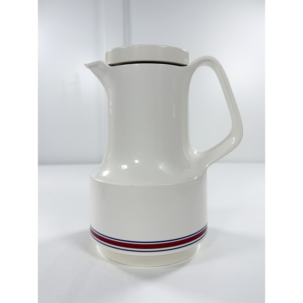 Vintage Thermos Bettina #540 Carafe West Germany Glass Pitcher Insulated White